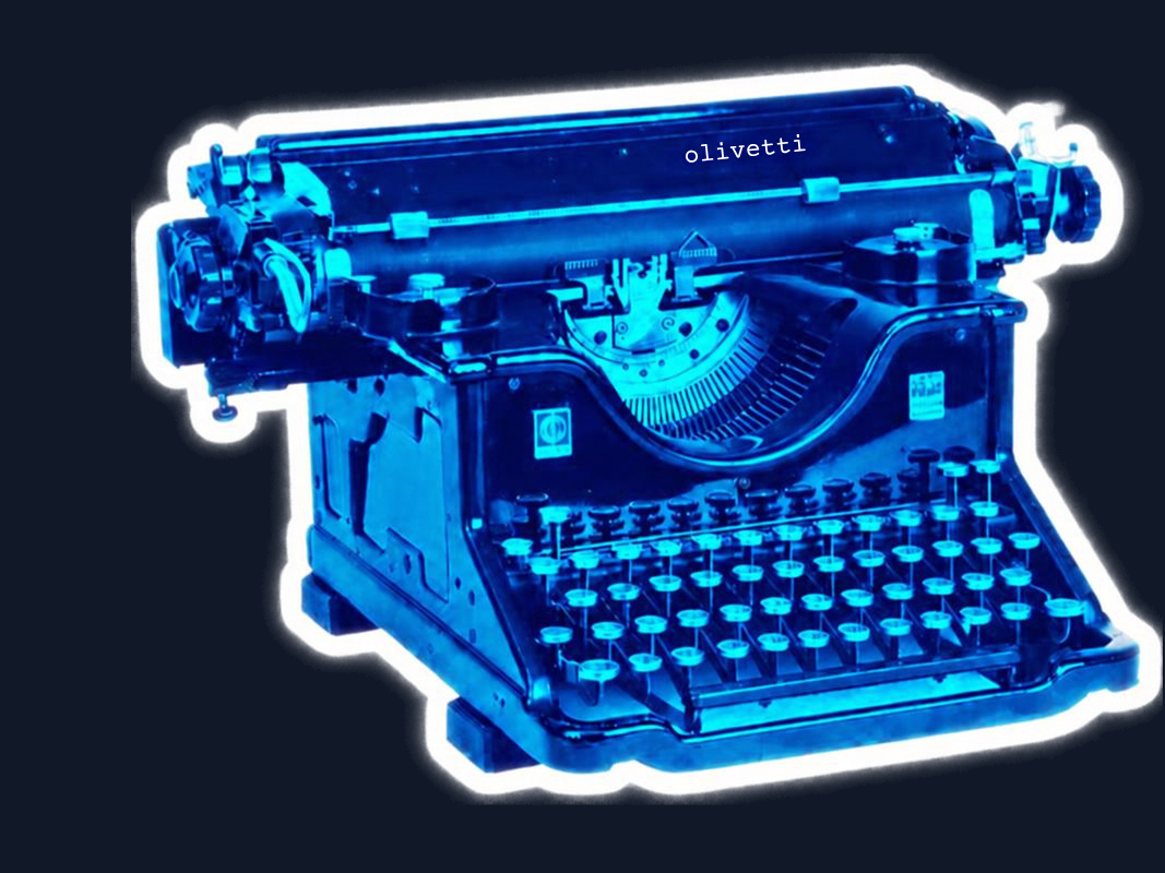 Blueprint Olivetti M40 - Simbolo storico dell'elaborazione dati affiancato al framework HQAI